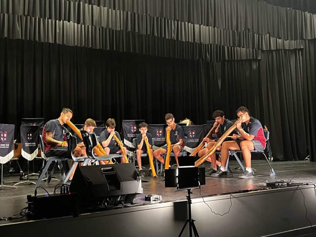 Bellbird Park's "Didge Boys" have come into their stride recently with spellbinding performances of traditional Australian didgeridoo music.